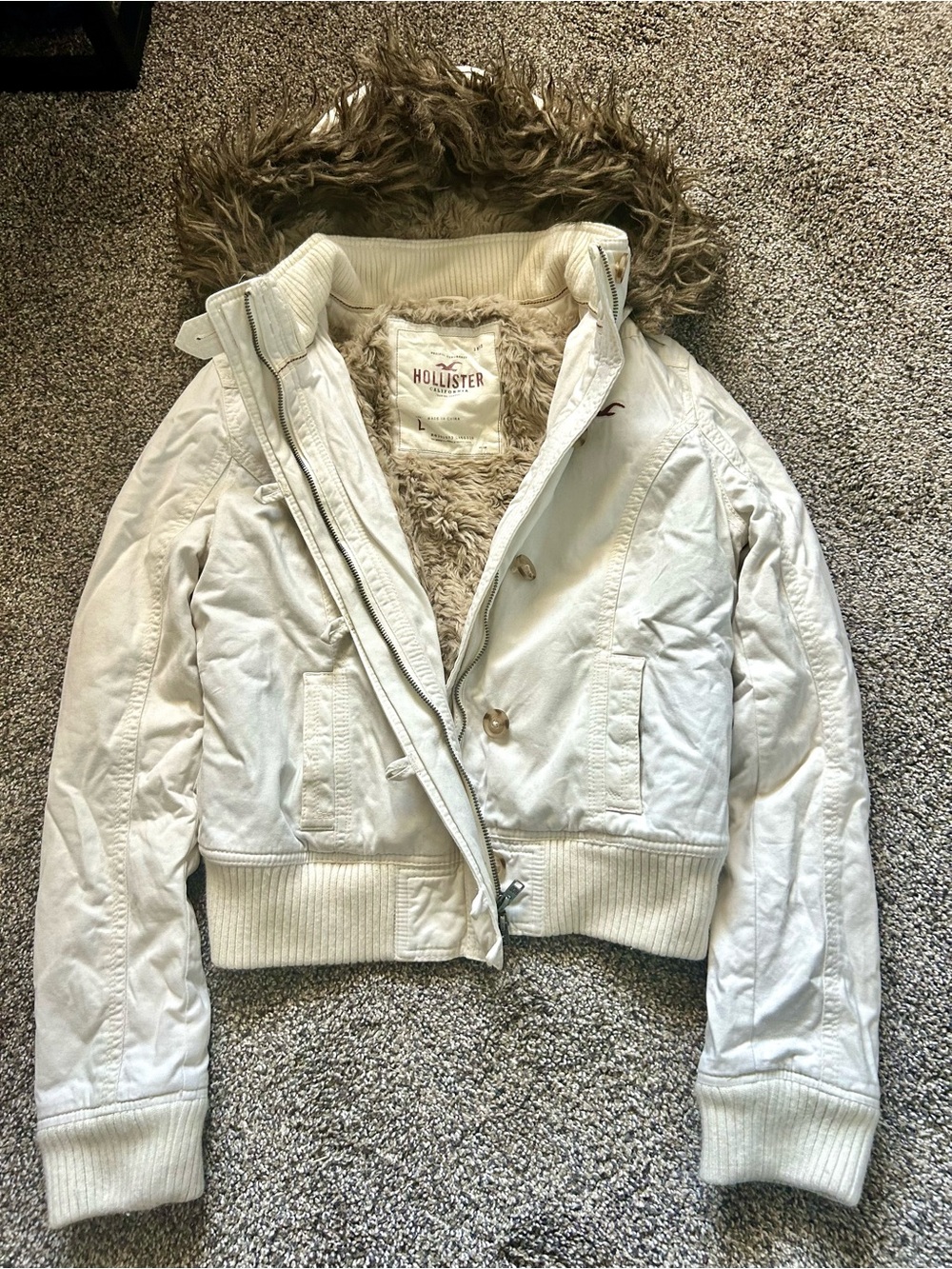 Vintage Y2k Hollister Fur Jacket